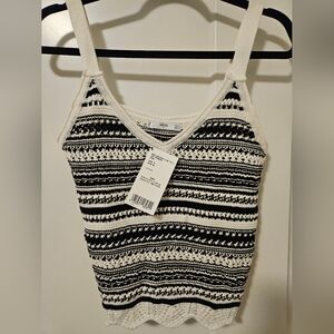 New MANGO brand crochet crop tank